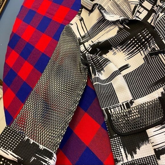 IC By Connie K Retro Black White Lagenlook Blazer Jacket Size Small - Picture 9 of 11